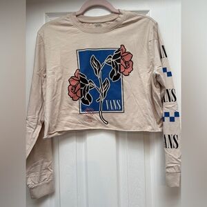 Vans Women's Cream Crop Top with Floral Graphic